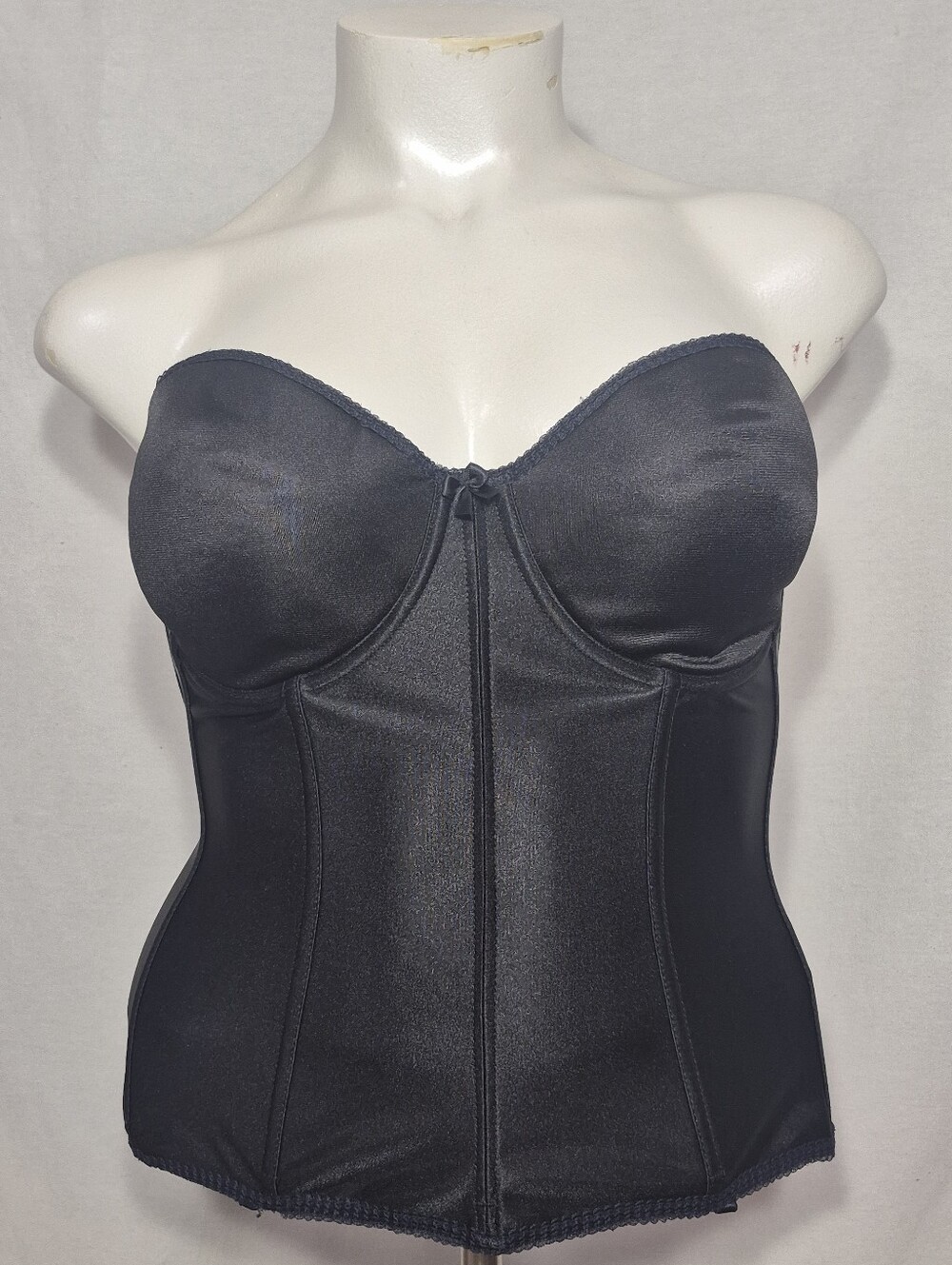 36DD Va Bien 513 Smooth Satin Hourglass Underwire Bustier Black